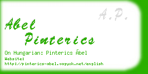 abel pinterics business card