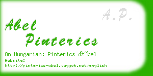 abel pinterics business card